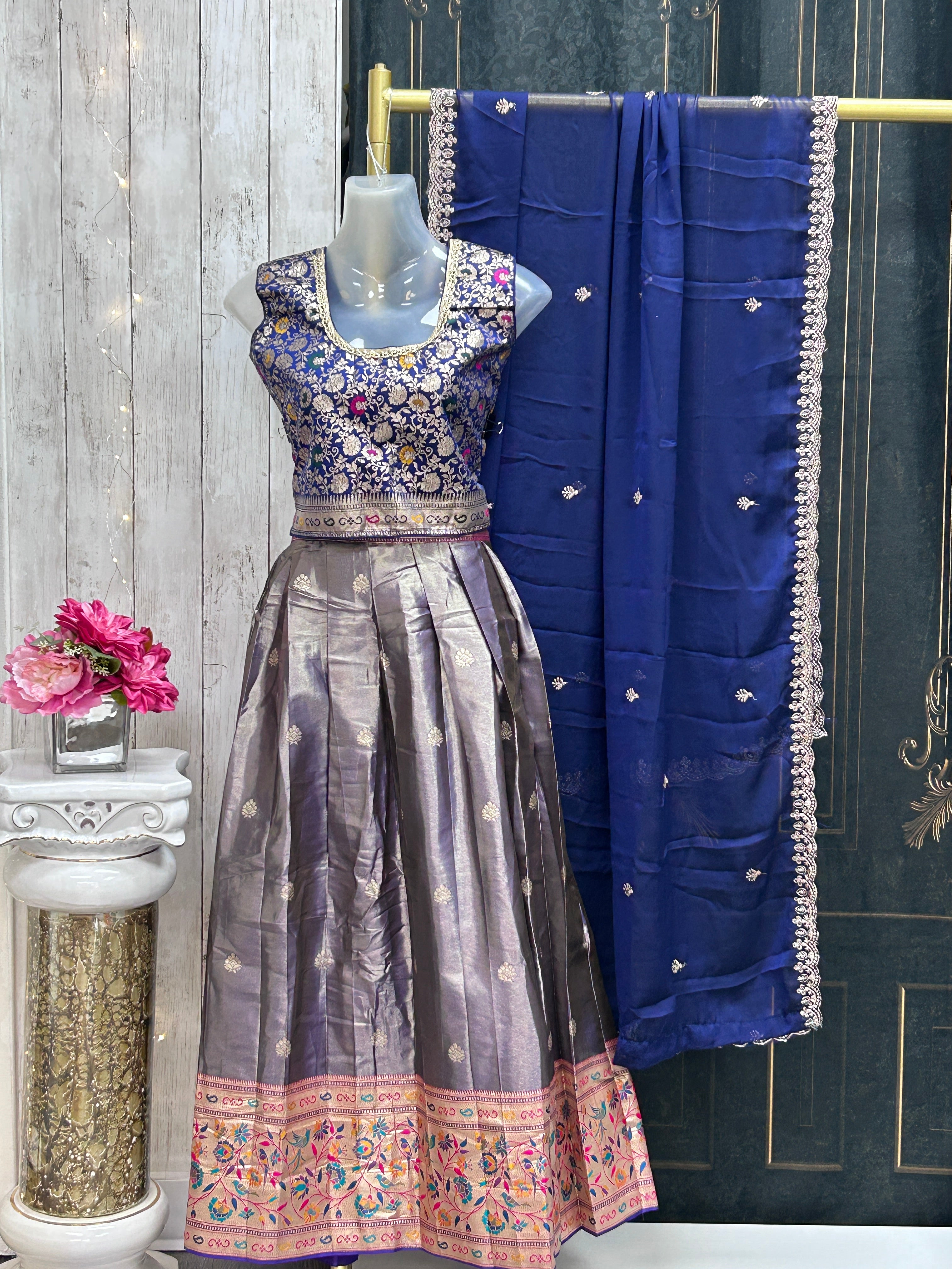 Pattu lehenga for girls