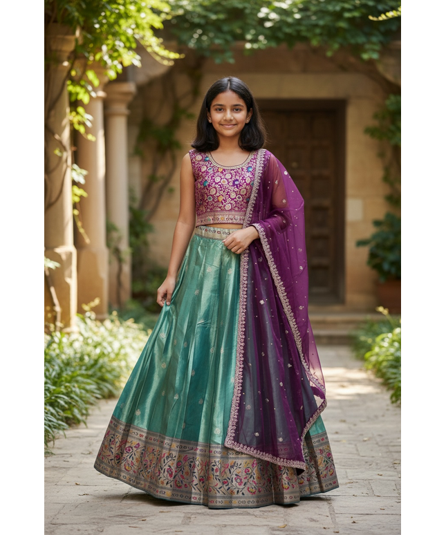 Pattu lehenga for girls