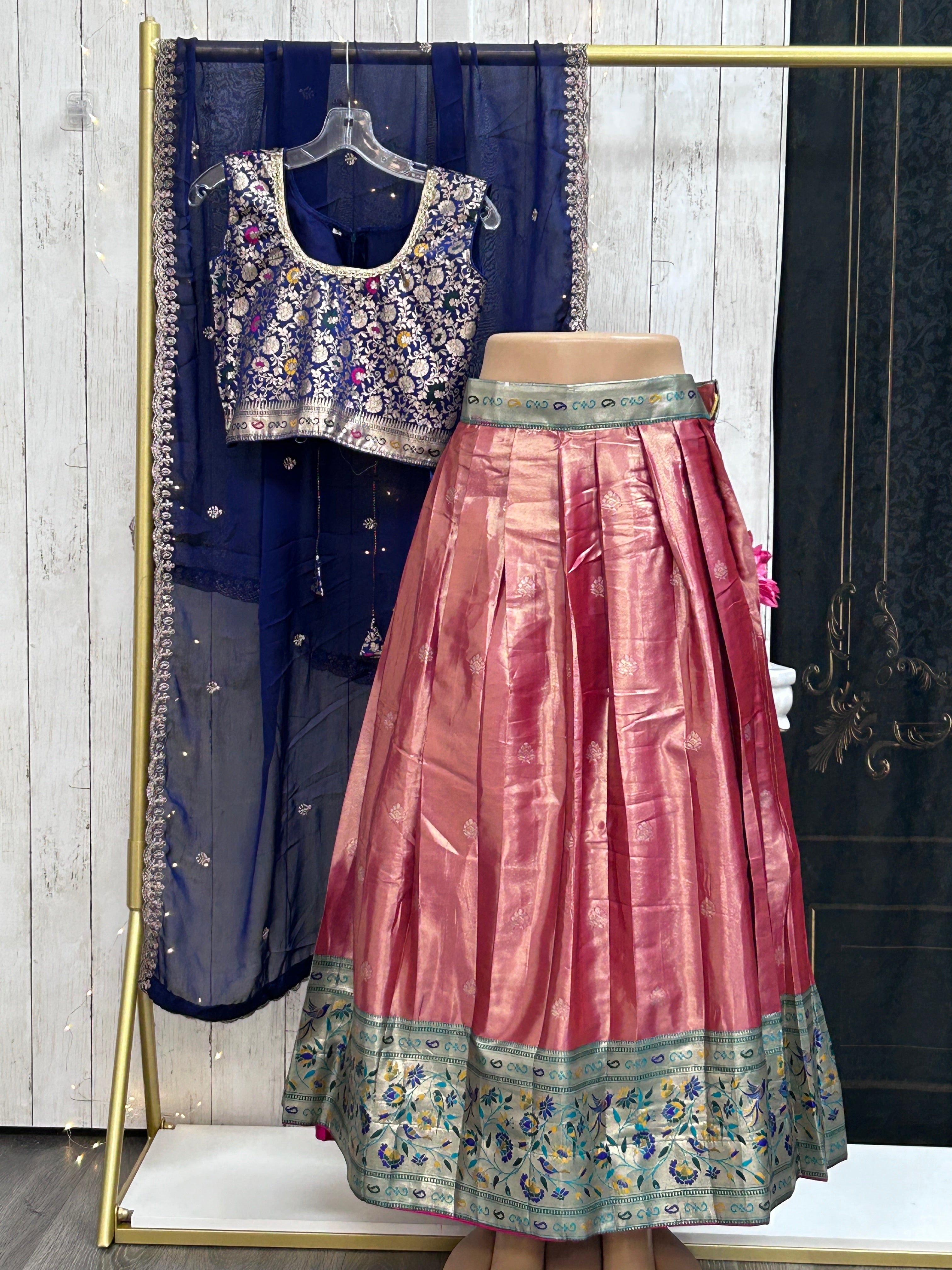 Pattu lehenga for girls