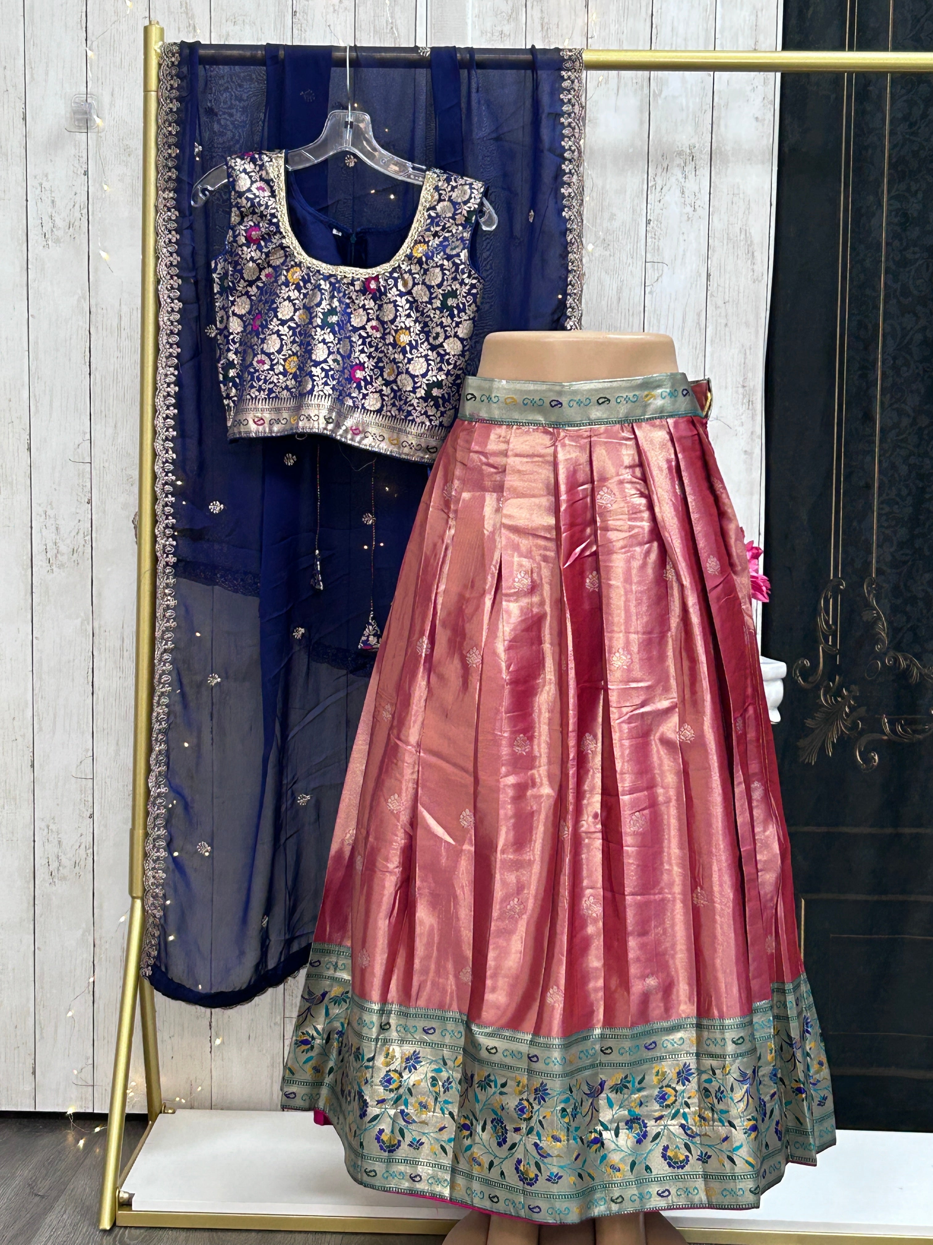 Pattu lehenga for girls