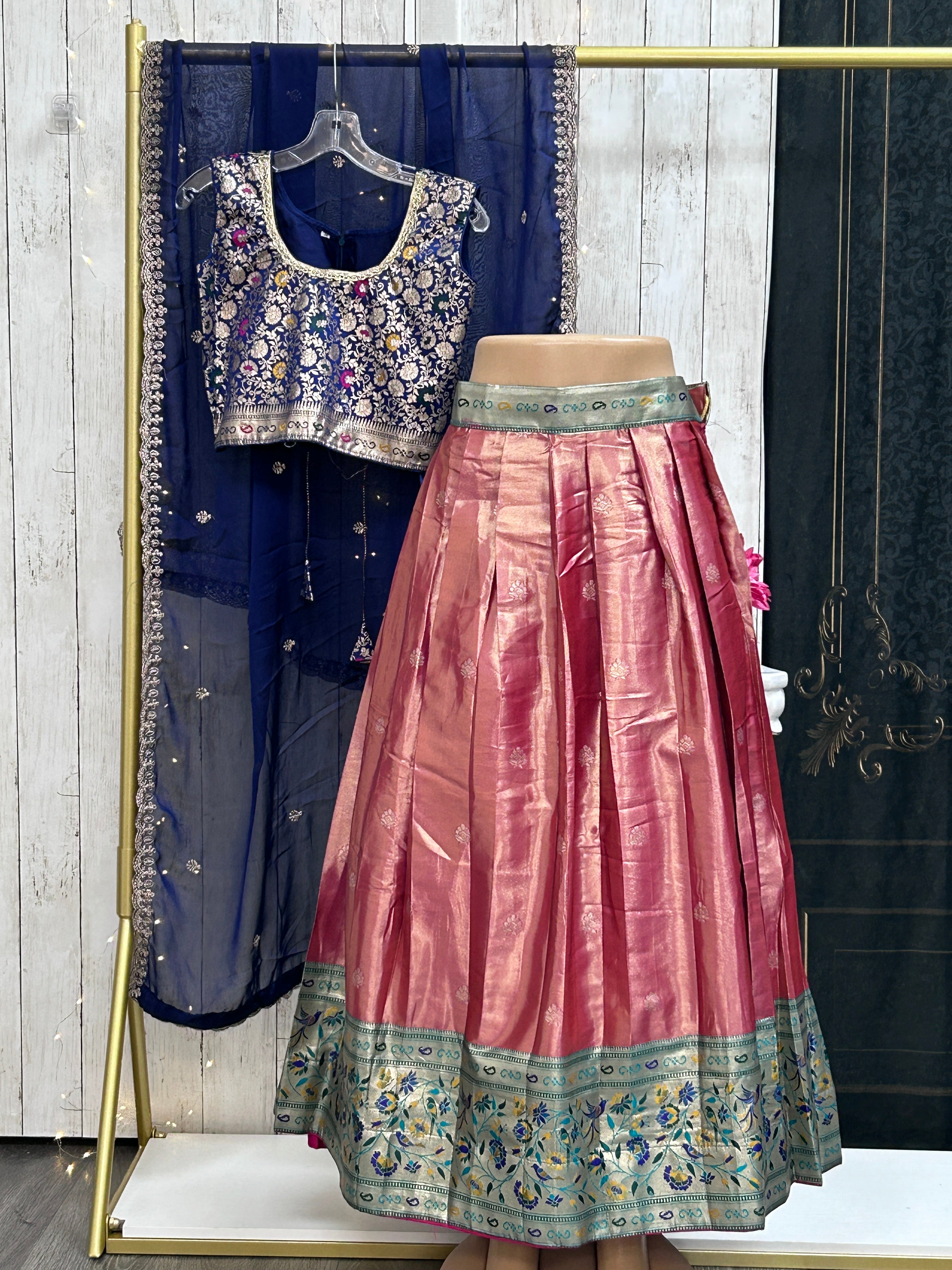 Pattu lehenga for girls
