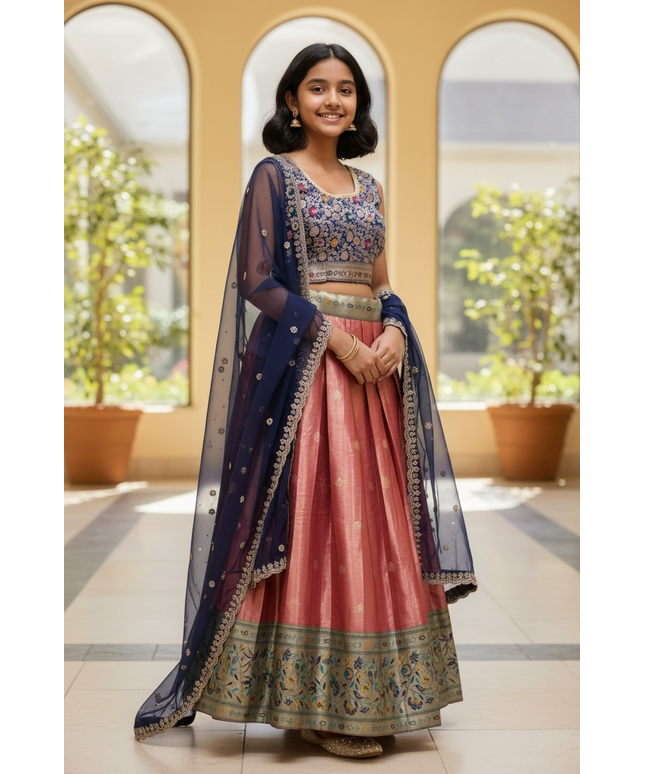 Pattu lehenga for girls