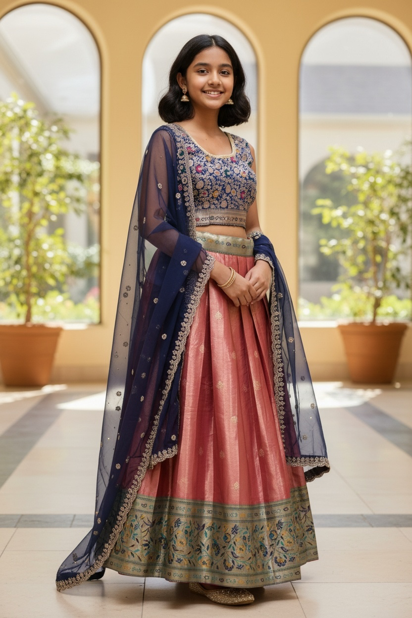 Pattu lehenga for girls