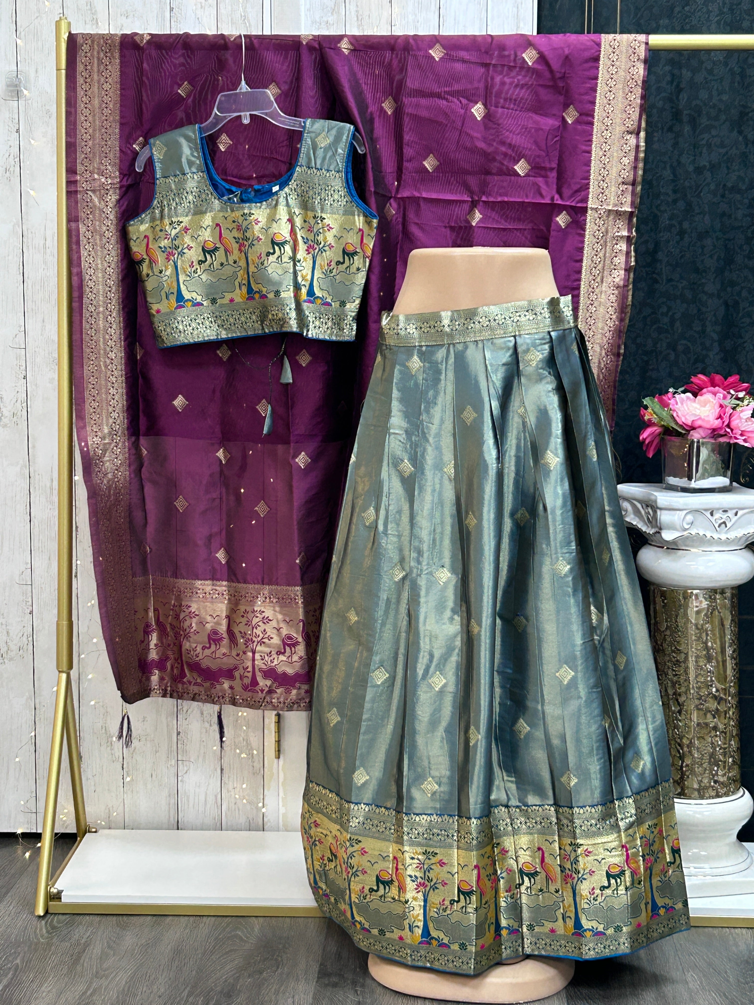 Pattu lehenga for girls