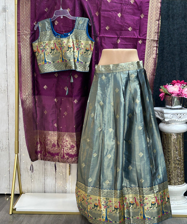 Pattu lehenga for girls