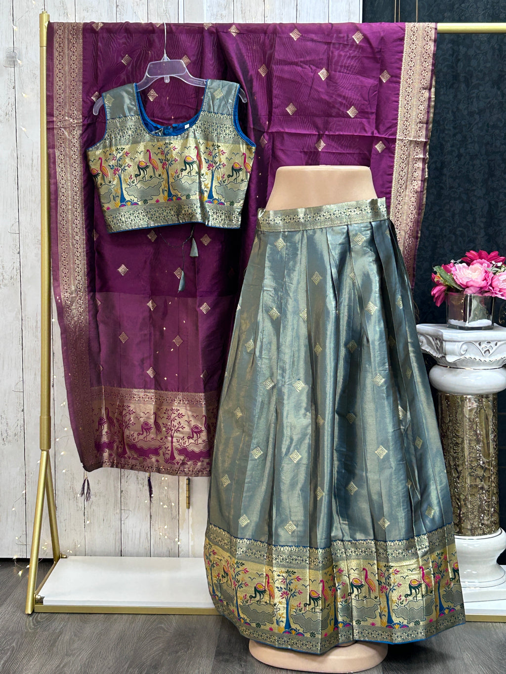 Pattu lehenga for girls