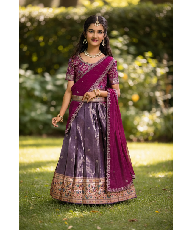 Pattu lehenga for girls