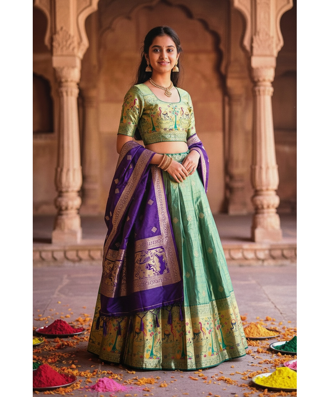 Pattu lehenga for girls