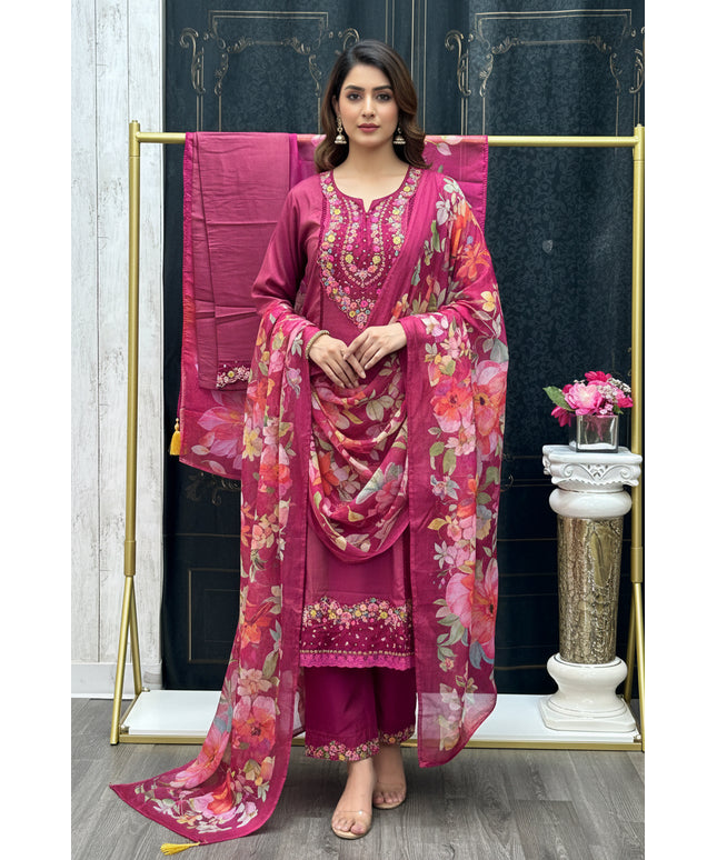 Shimmer silk salwar suit