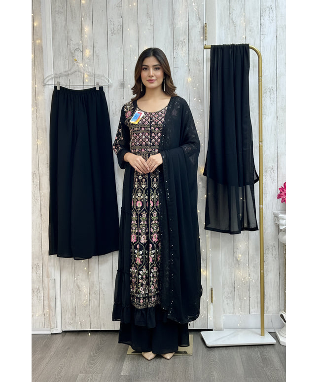 Black party wear Kurti set : perfect for wedding reception