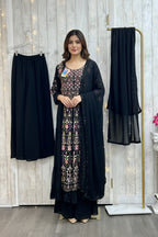 Black party wear Kurti set : perfect for wedding reception