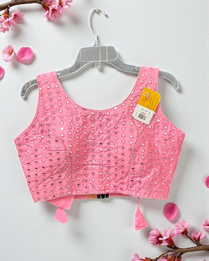 Readymade blouse with foil mirror work - Kurti Connection USA