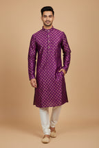 Dark pink kurta pajama set for men