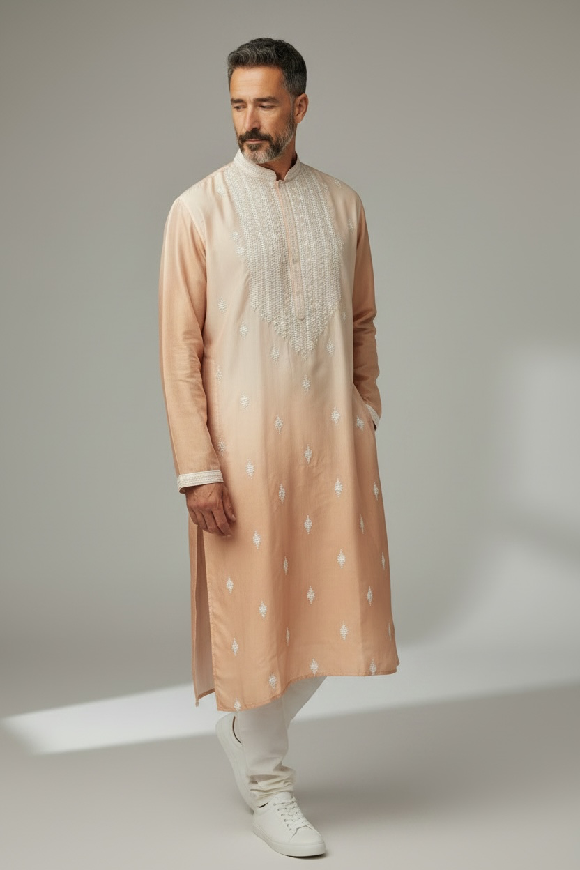 Light brown kurta pajama set