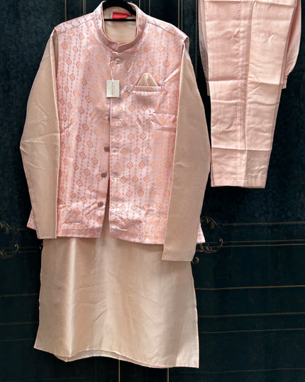 Silk kurta pajama with jacket
