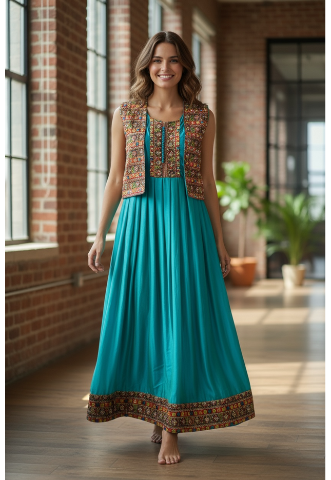 Silk long kurti