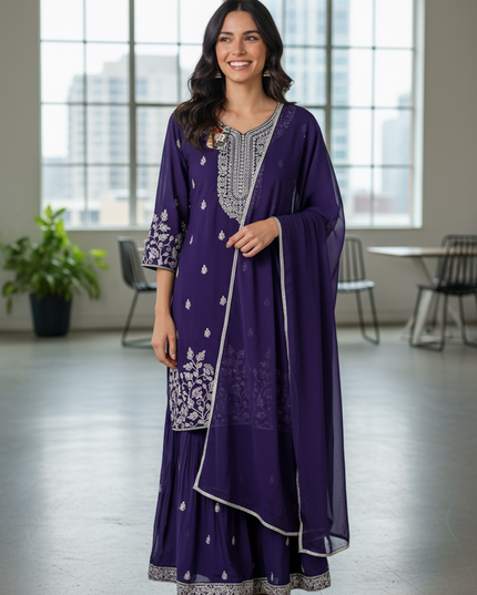 Chiffon sharara set