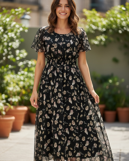 Chiffon long dress