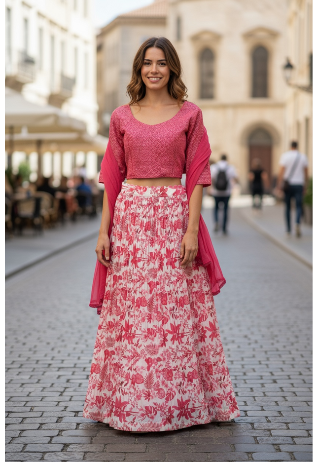 Chiffon lehenga Choli set