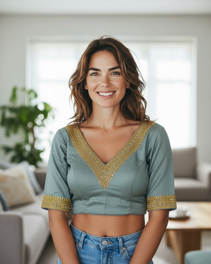 Silk blouse : grey