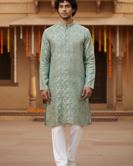 Men’s kurta pajama set : Jaquard silk
