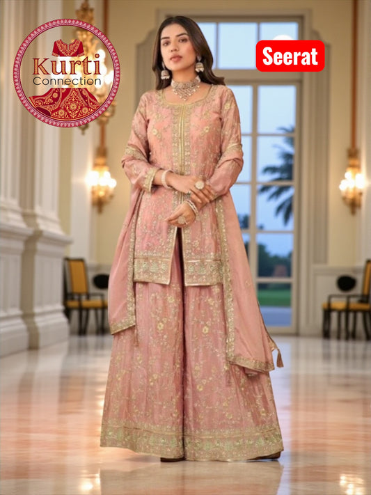 Seerat : heavy party wear sharara suits