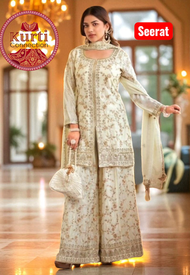 Seerat : heavy party wear sharara suits