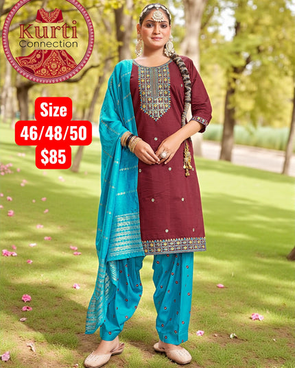 Queen : rayon patiala suit