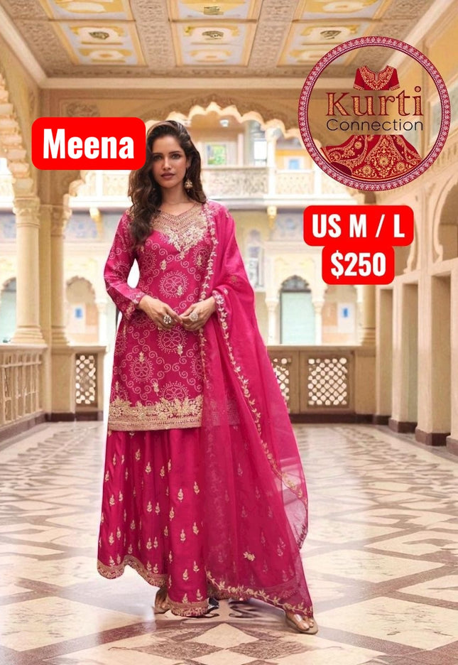 Meena : Silk sharara set