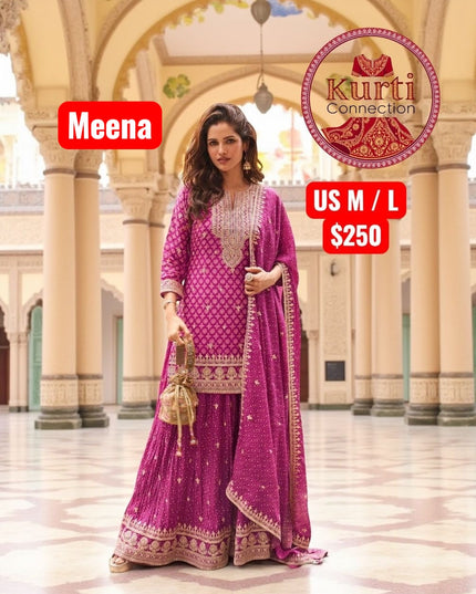 Meena : Silk sharara set