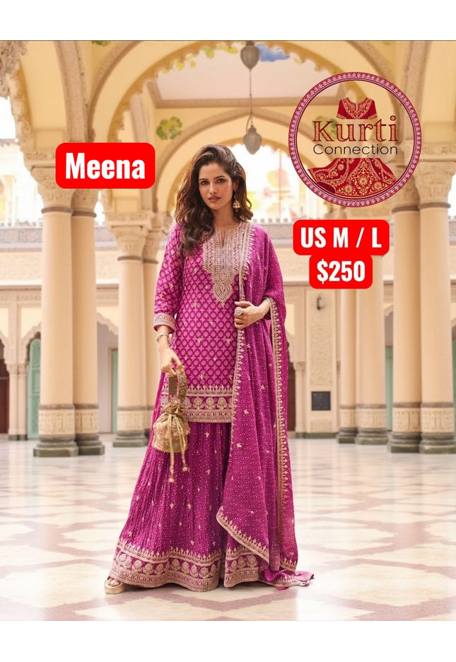 Meena : Silk sharara set