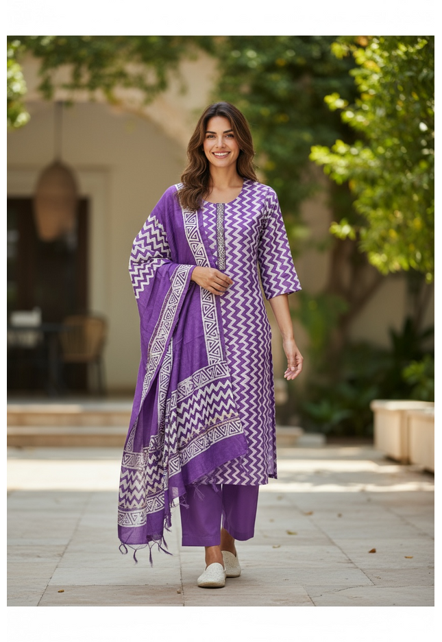 Batik print Kurti set