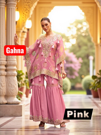 Gahna : kaftan plazzo sets by Kurti Connection USA