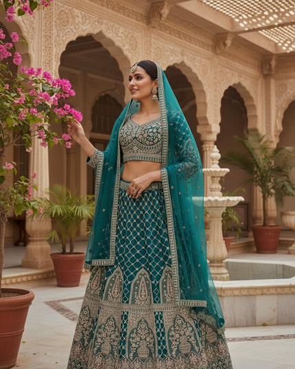 Heavy semi bridal lehenga