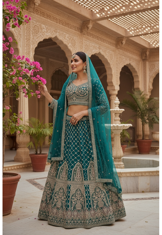 Heavy semi bridal lehenga