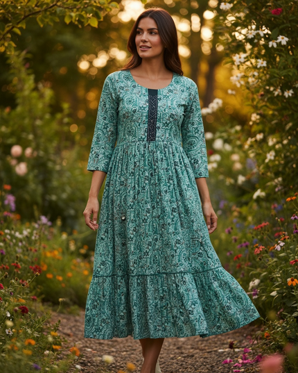 Rayon cotton long kurti