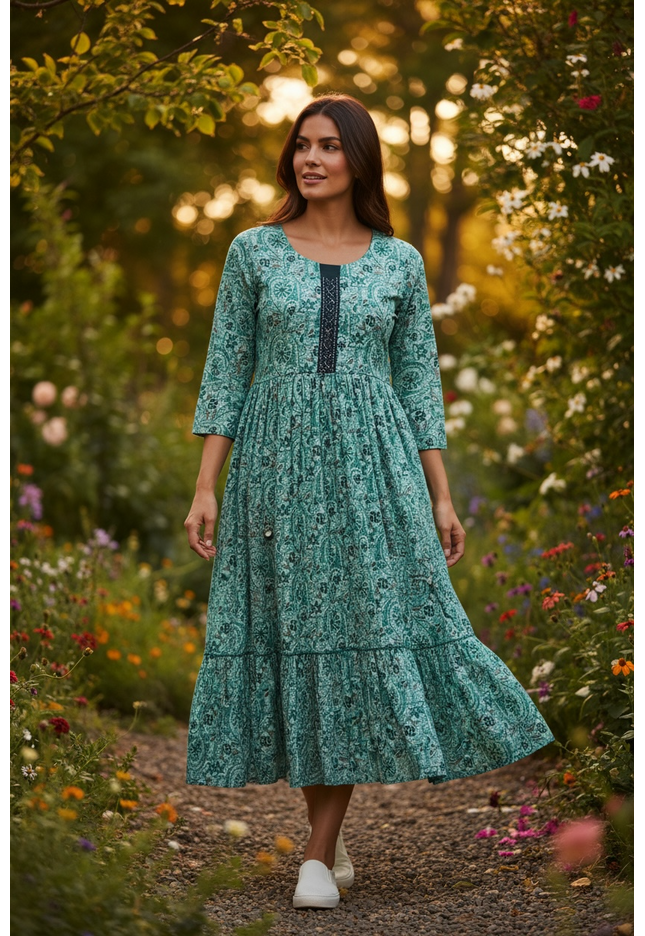 Rayon cotton long kurti