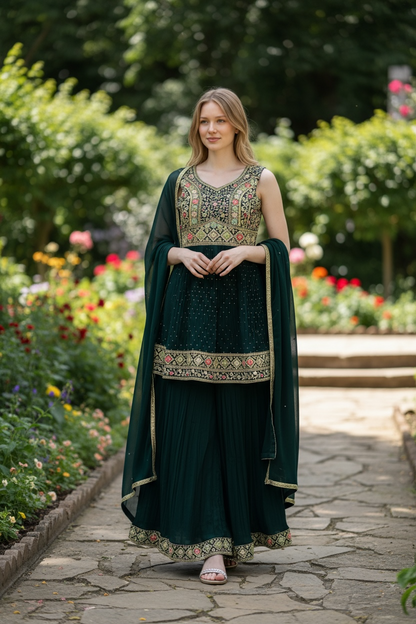 Party wear sharara set by Kurti Connection USA