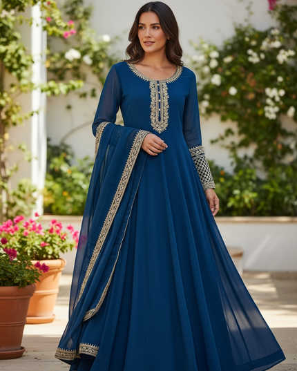 Georgette party wear Anarkali dress