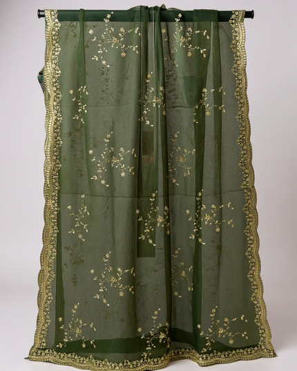 Mehandi color soft net dupatta