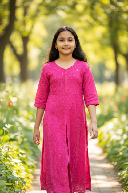 Chikankari kurti for girls by Kurti Connection USA