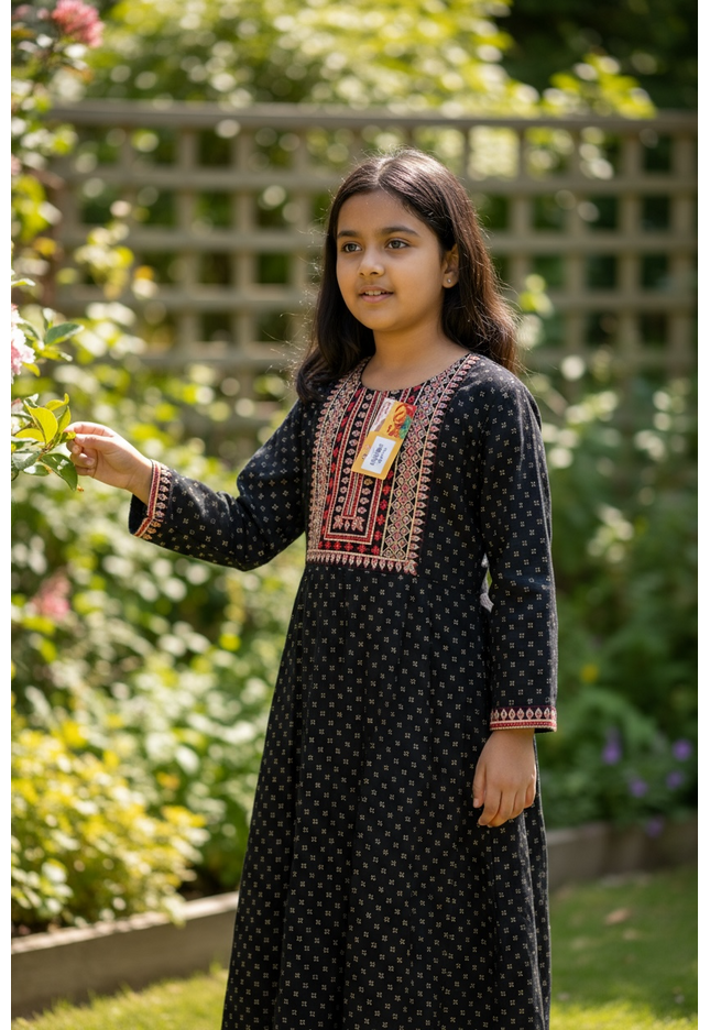 Rayon black Kurti for girls