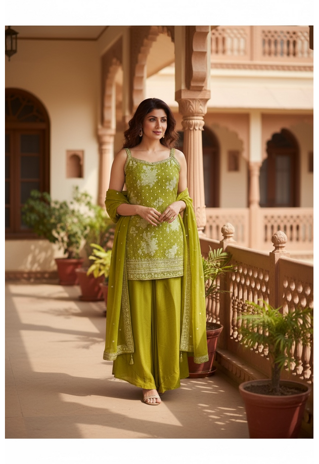 Silk sharara set