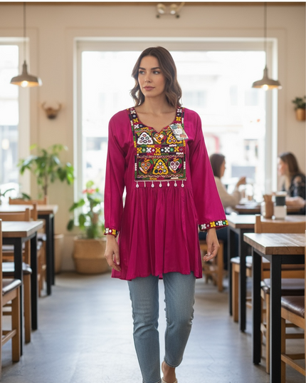 Cotton Kurti with embroidery work