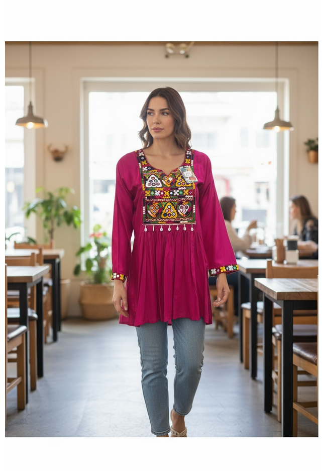 Cotton Kurti with embroidery work