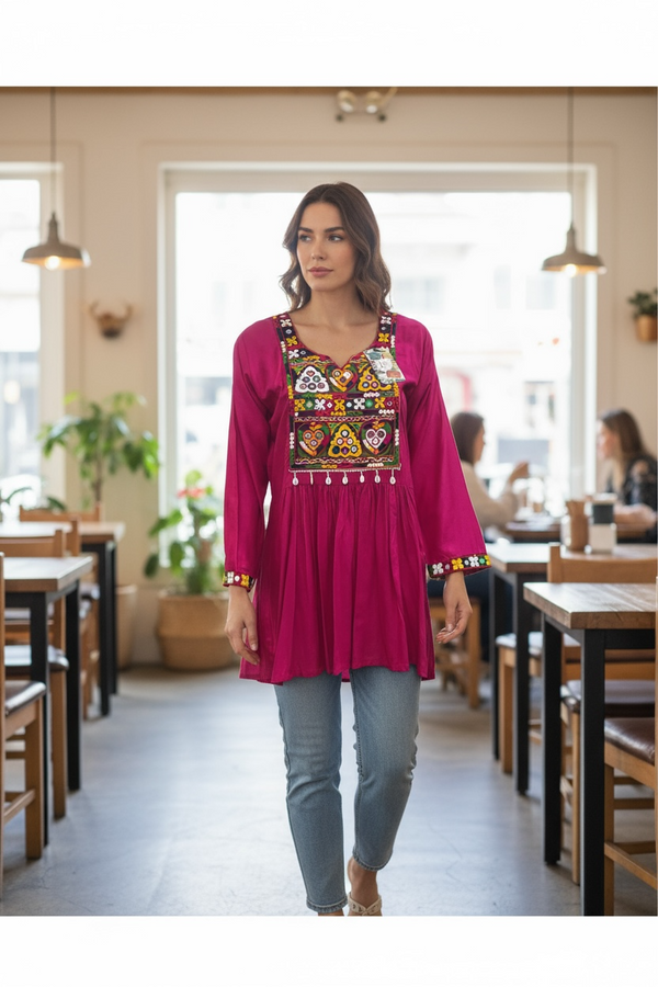 Cotton Kurti with embroidery work