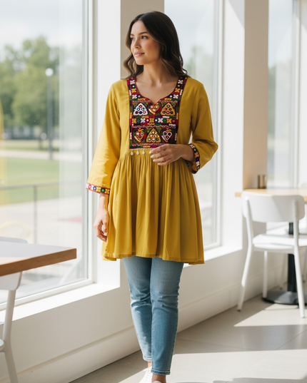 Cotton Kurti with embroidery work