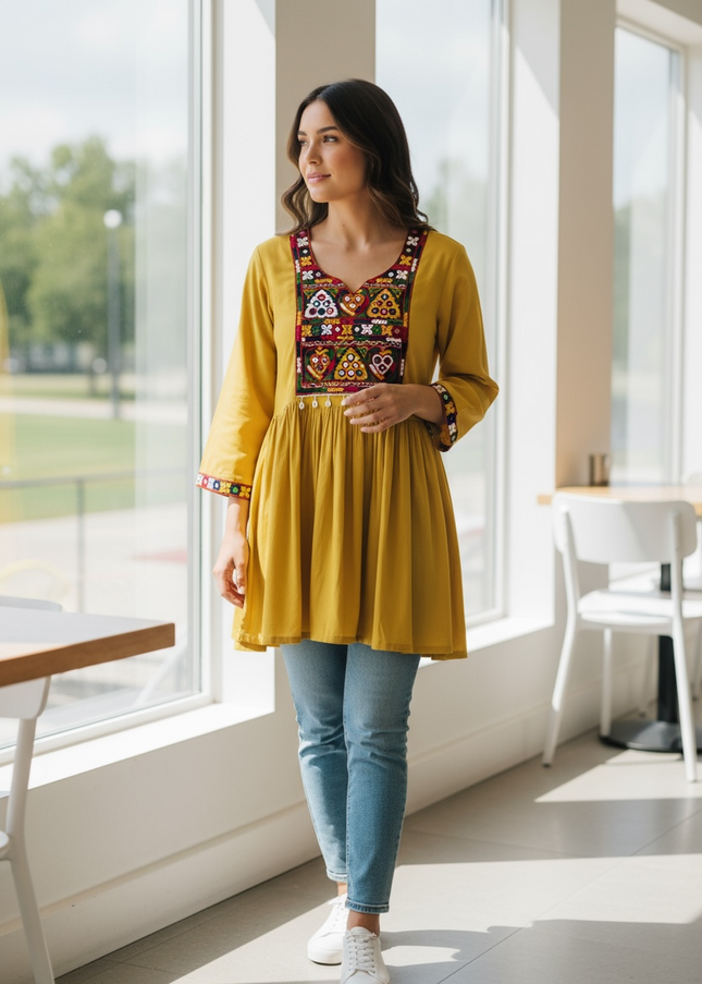 Cotton Kurti with embroidery work