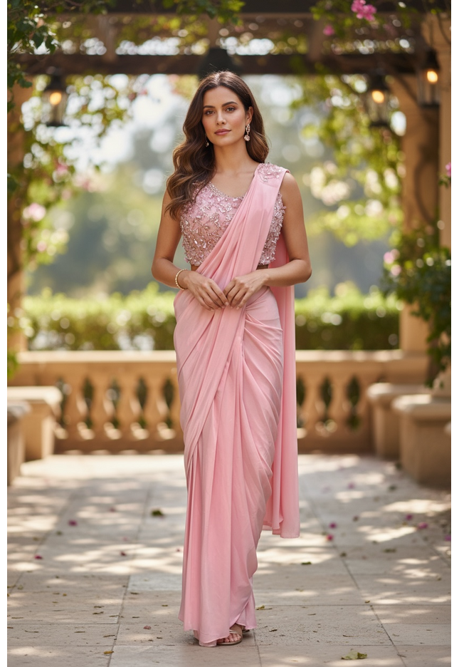 Ready to wear saree with hip belt