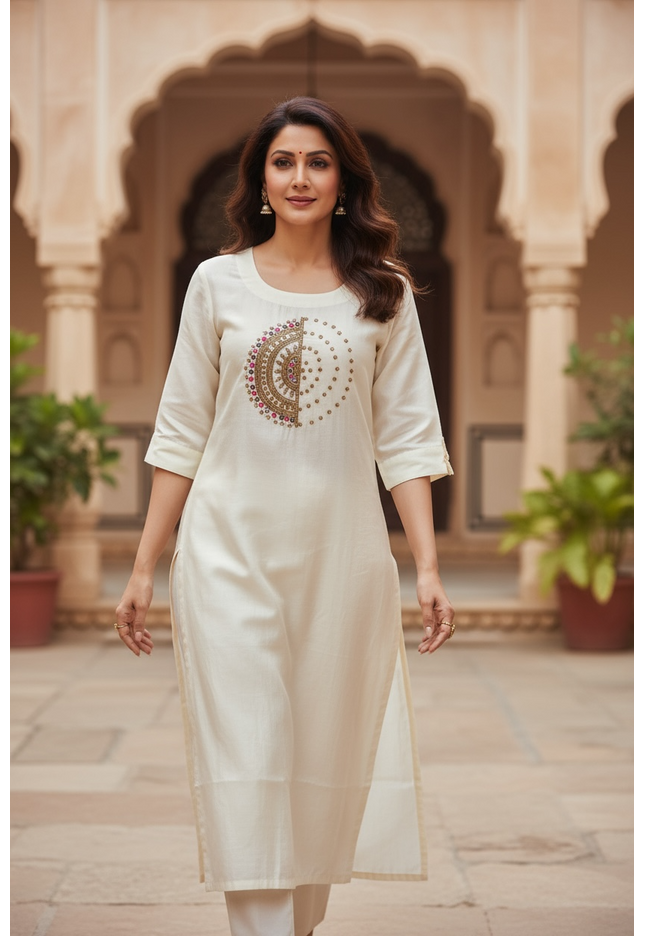 Chanderi silk kurti